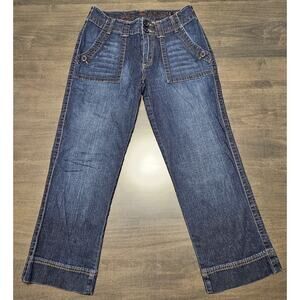 Jag Jeans Women's Capri Classic Fit Mid-Rise Stretch Size 6 Flap Pockets